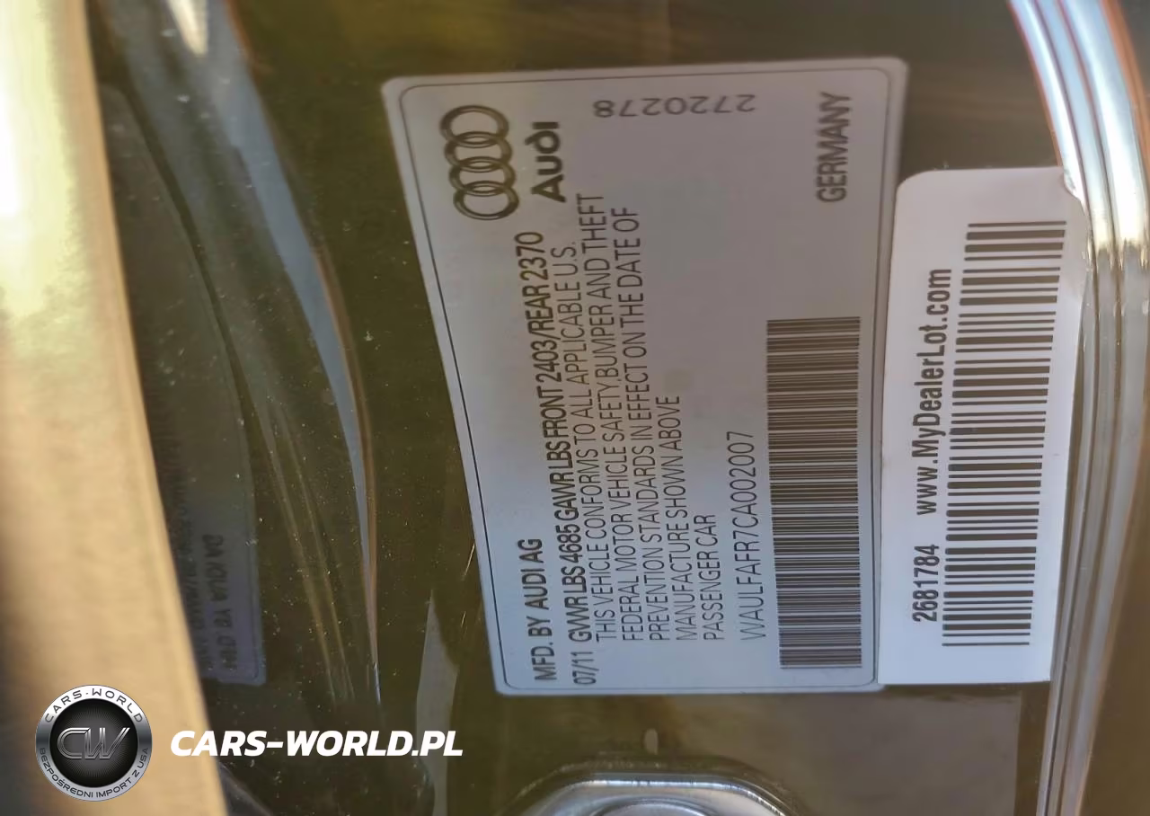 2012 Audi A5 Premium Plus VIN:WAULFAFR7CA002007 - 12
