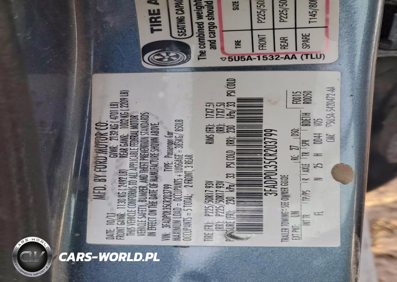 2012 Ford Fusion Hybrid VIN:3FADP0L35CR203799 - 12