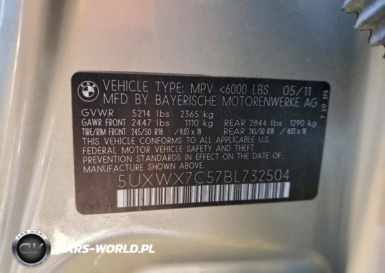 2011 BMW X3 xDrive35I VIN:5UXWX7C57BL732504 - 13