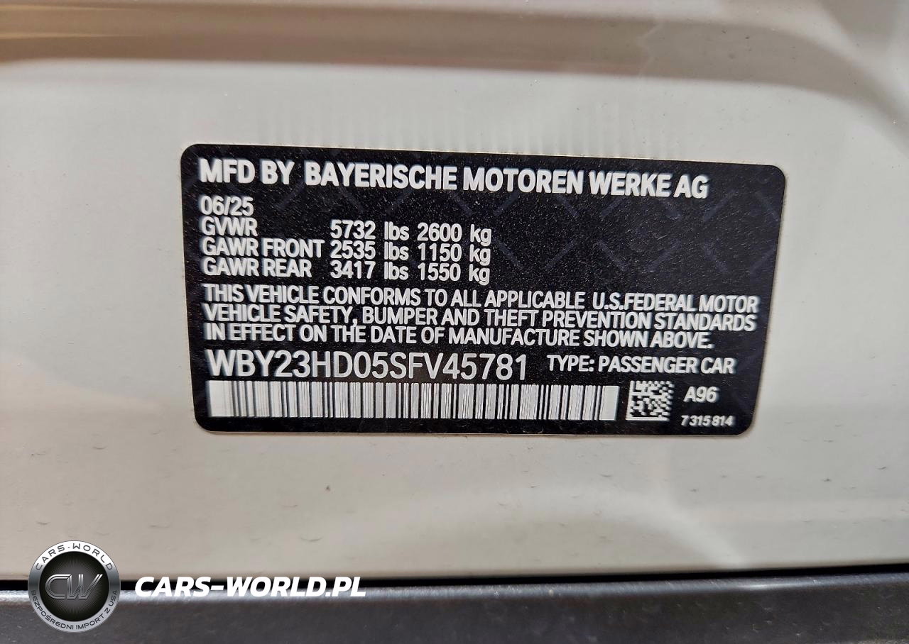 2025 BMW I4 Edrive 40 VIN:WBY23HD05SFV45781 - 13