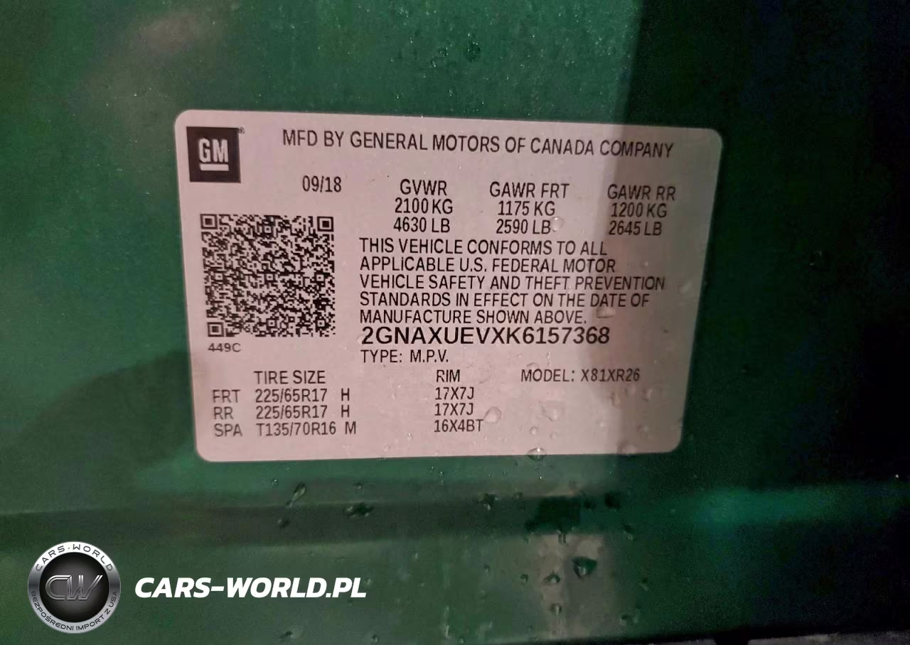 2019 Chevrolet Equinox Lt VIN:2GNAXUEVXK6157368 - 13