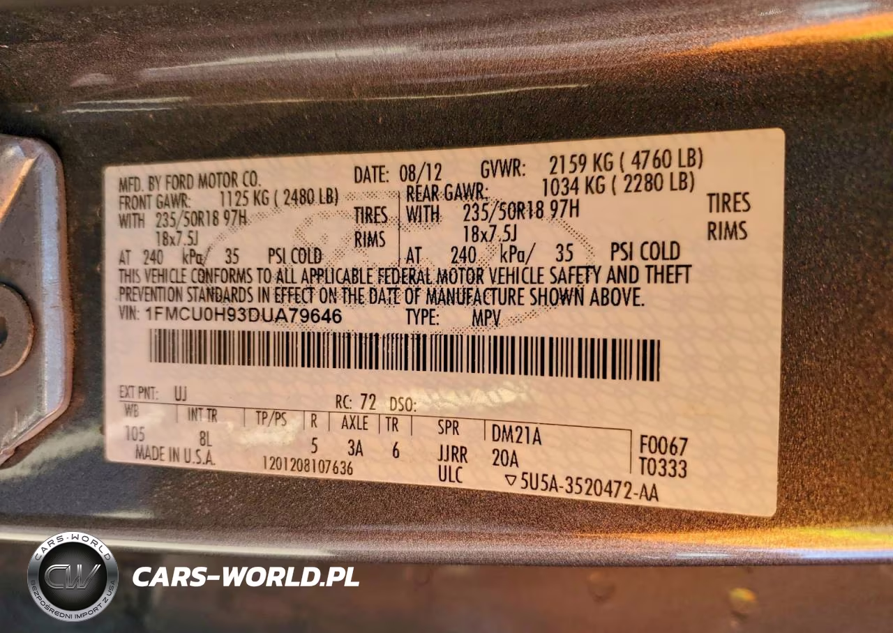 2013 Ford Escape Sel VIN:1FMCU0H93DUA79646 - 14