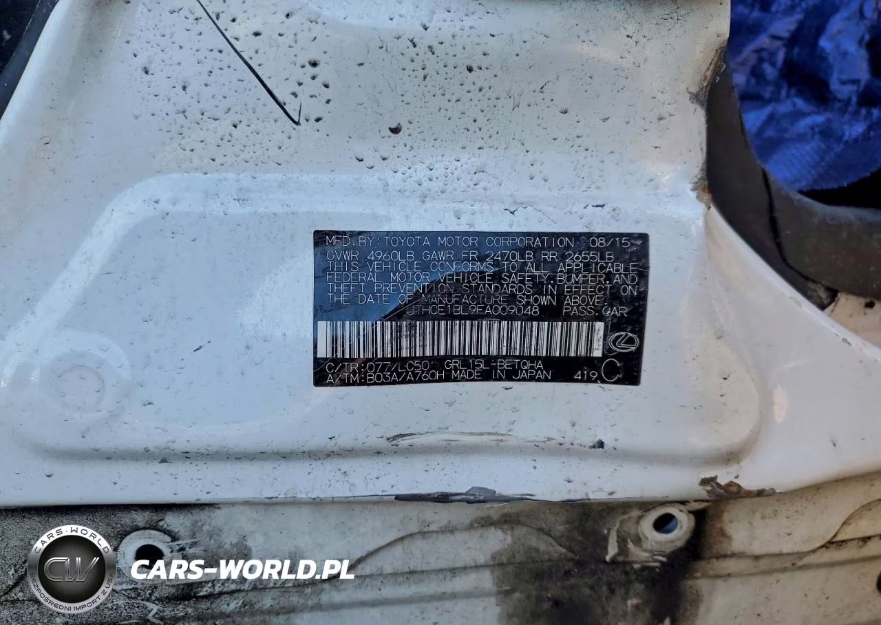 2015 Lexus Gs 350 VIN:JTHCE1BL9FA009048 - 12