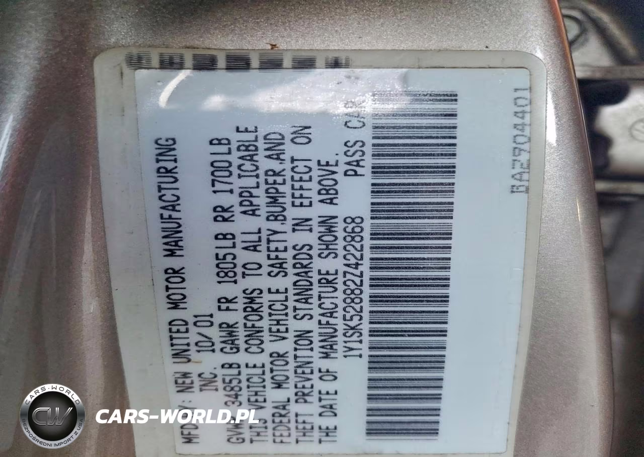 2002 Chevrolet Geo Prizm Base VIN:1Y1SK52882Z422868 - 12