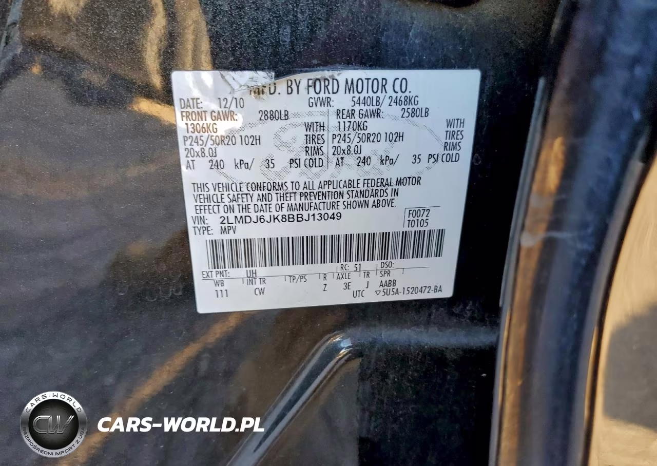2011 Lincoln Mkx VIN:2LMDJ6JK8BBJ13049 - 12