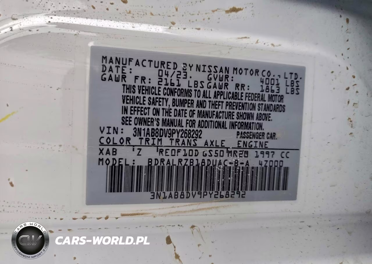 2023 Nissan Sentra Sr VIN:3N1AB8DV9PY268292 - 12