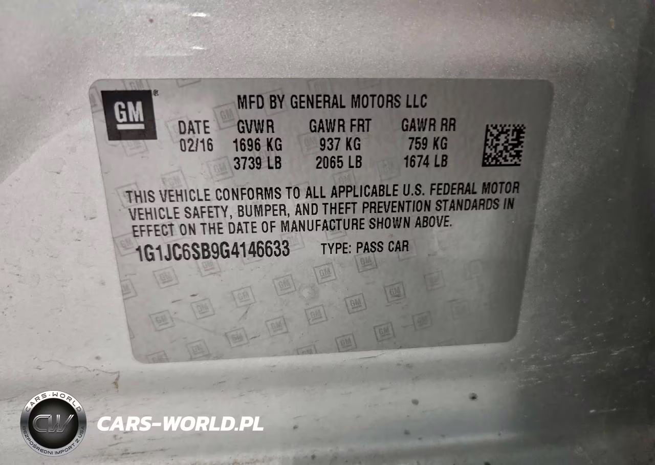2016 Chevrolet Sonic Lt VIN:1G1JC6SB9G4146633 - 12