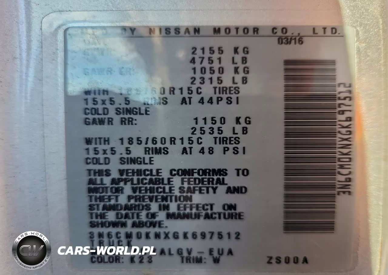 2016 Nissan Nv200 Sv VIN:3N6CM0KNXGK697512 - 14