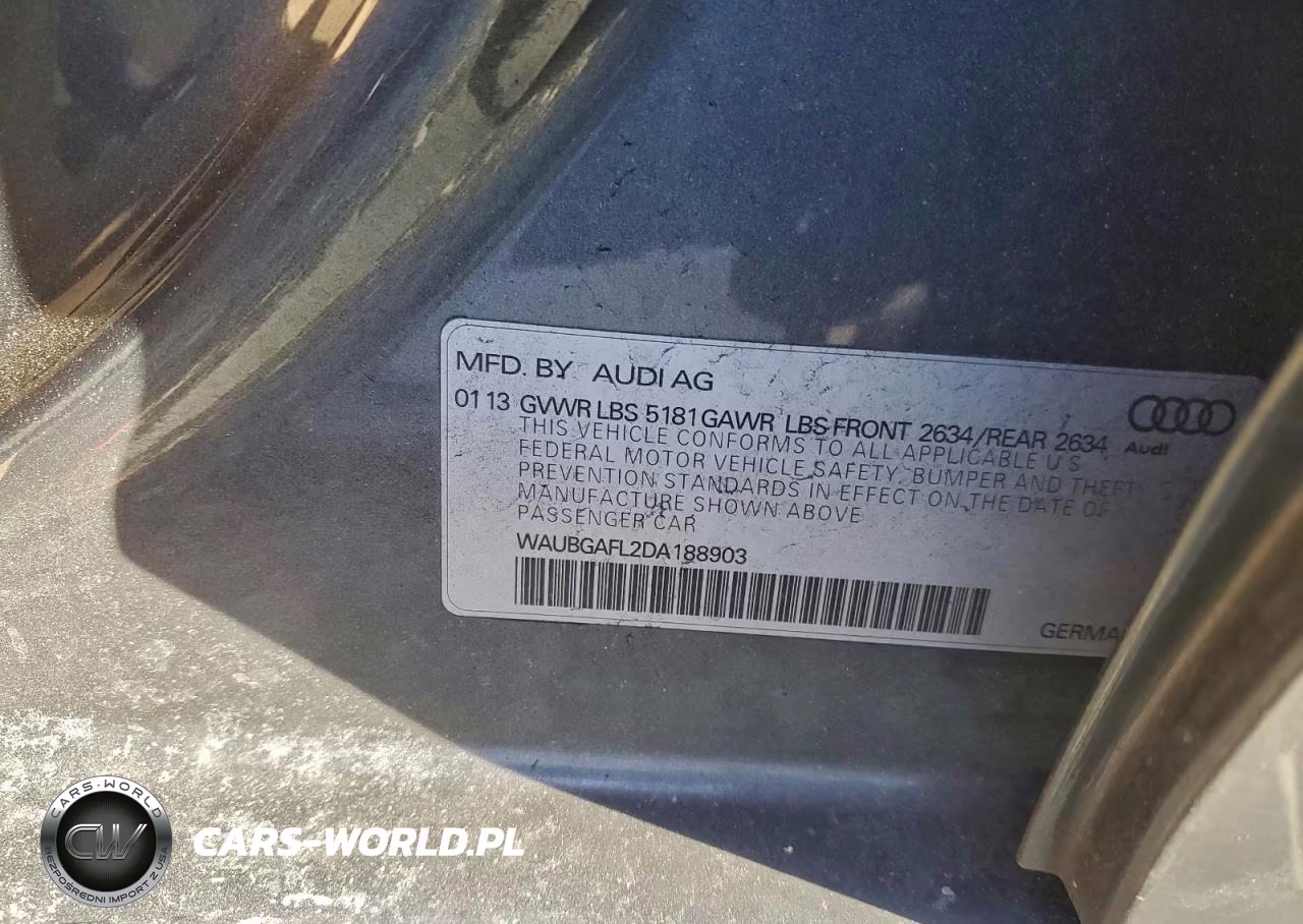 2013 Audi S4 Premium Plus VIN:WAUBGAFL2DA188903 - 12