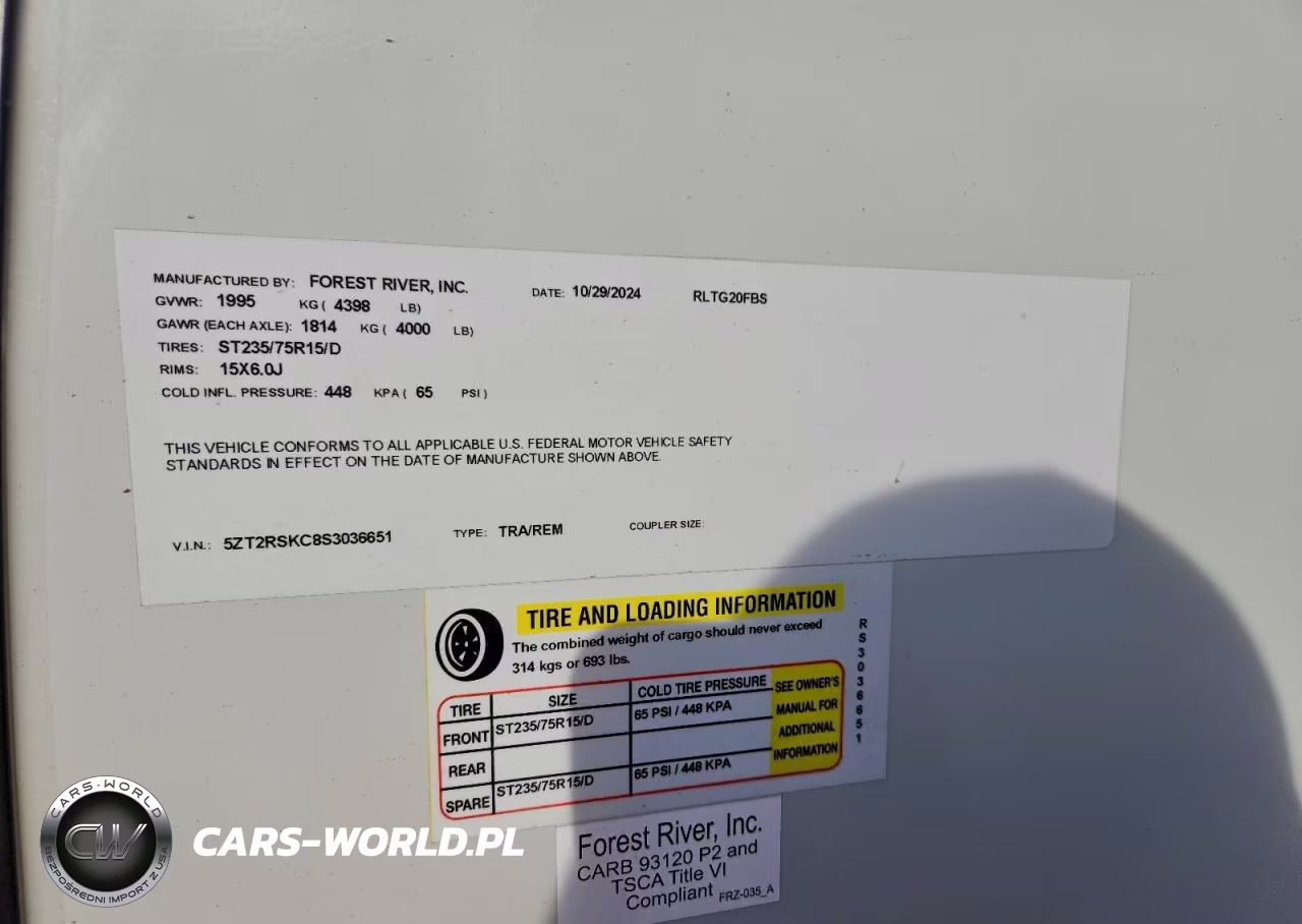 2025 Foresriver Rockwood Rltg20Fbs Camper VIN:5ZT2RSKC8S3036651 - 10