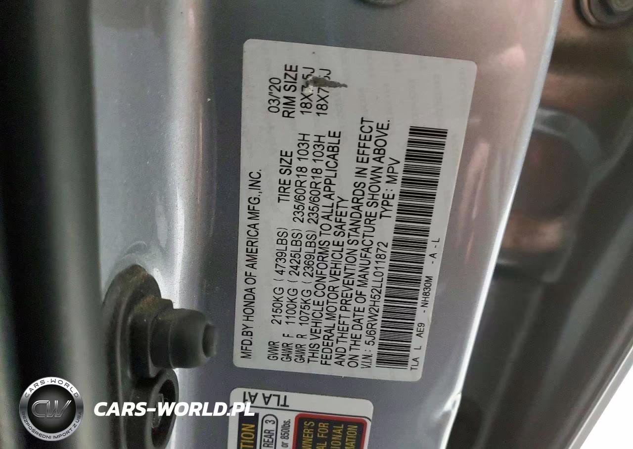 2020 Honda Cr-V Ex VIN:5J6RW2H52LL011872 - 13
