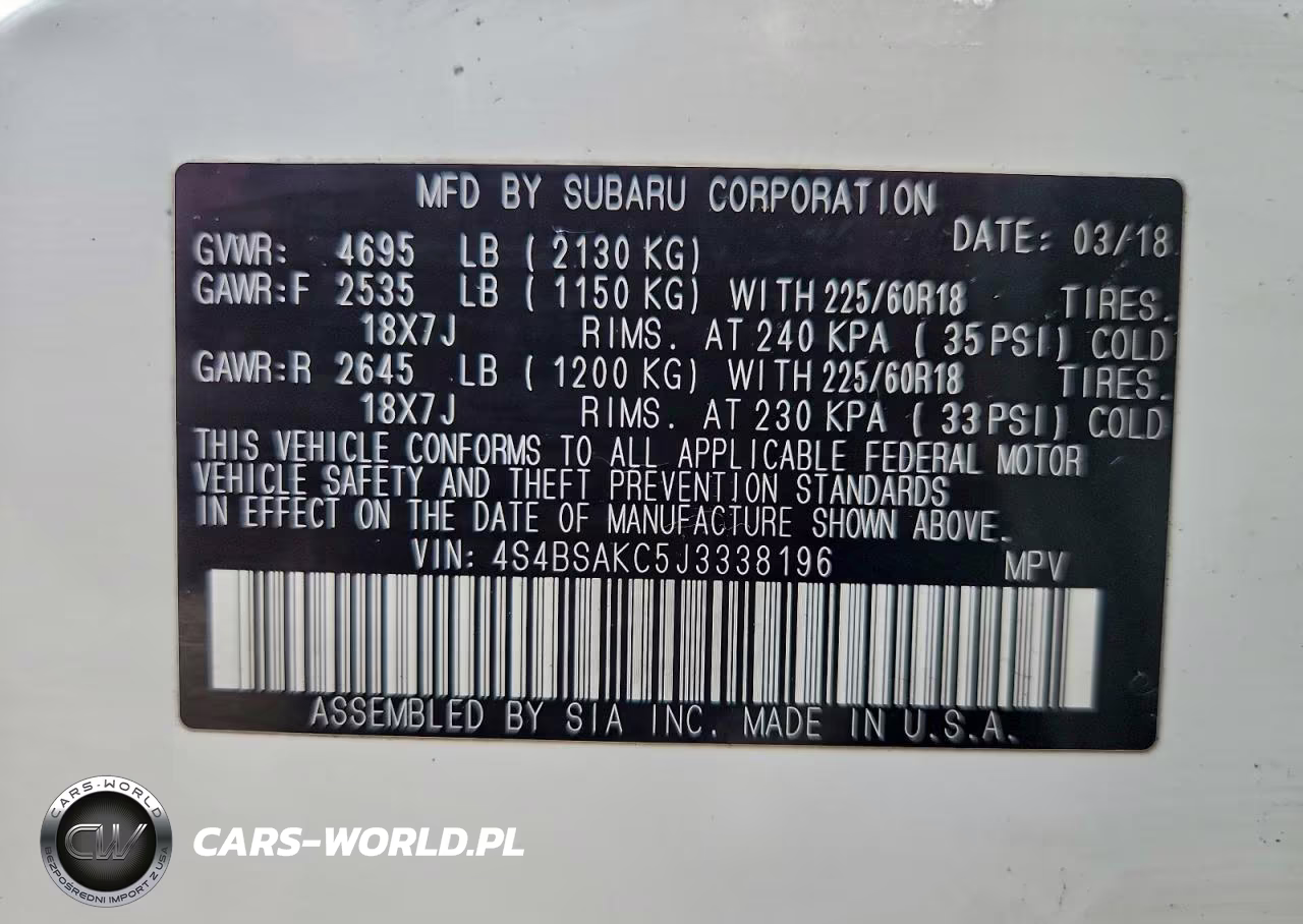 2018 Subaru Outback 2.5I Limited VIN:4S4BSAKC5J3338196 - 13