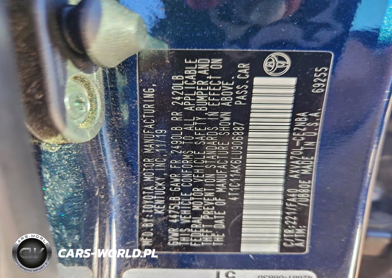 2020 Toyota Camry Le VIN:4T1C11AK6LU906887 - 13