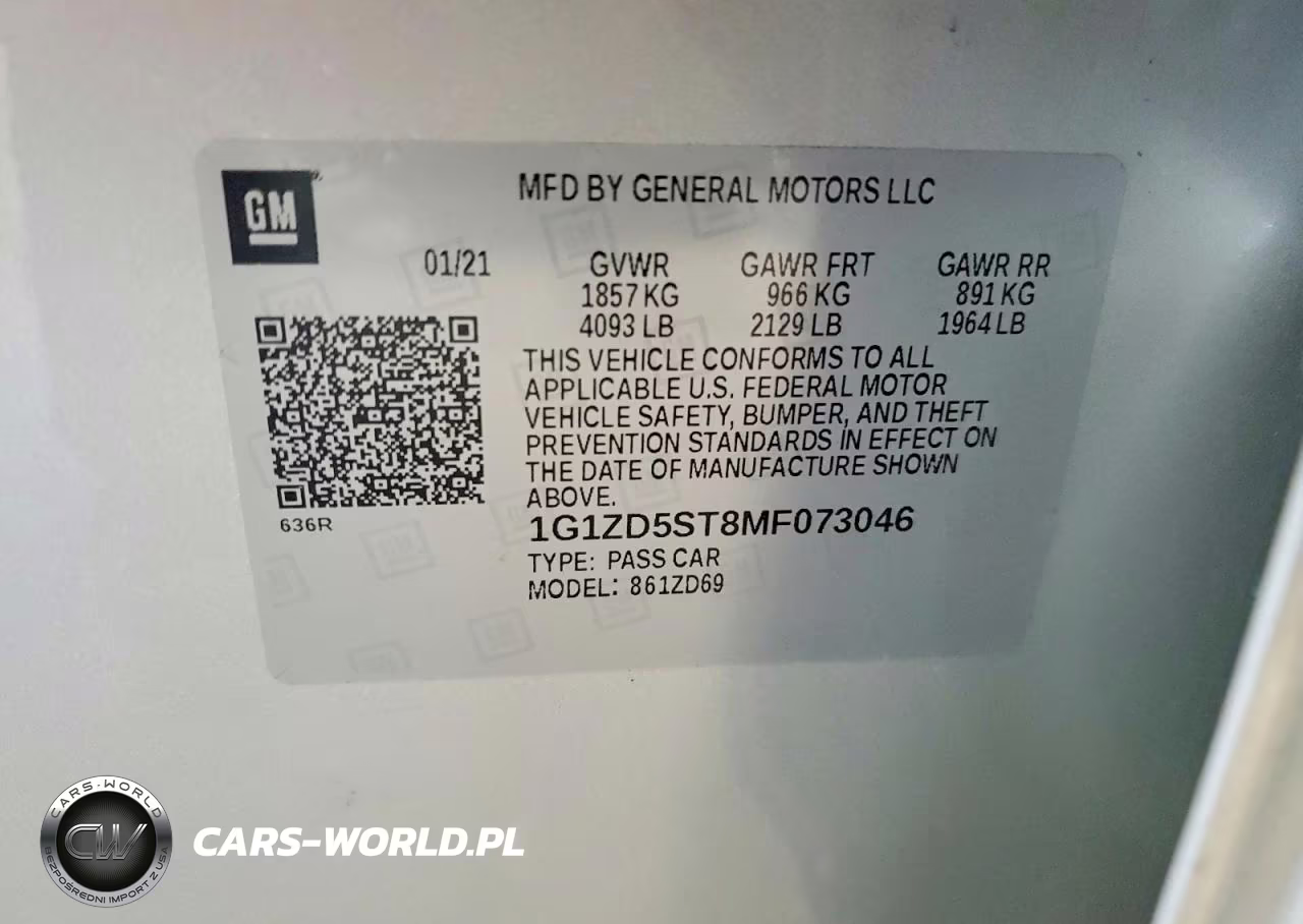 2021 Chevrolet Malibu Lt VIN:1G1ZD5ST8MF073046 - 12