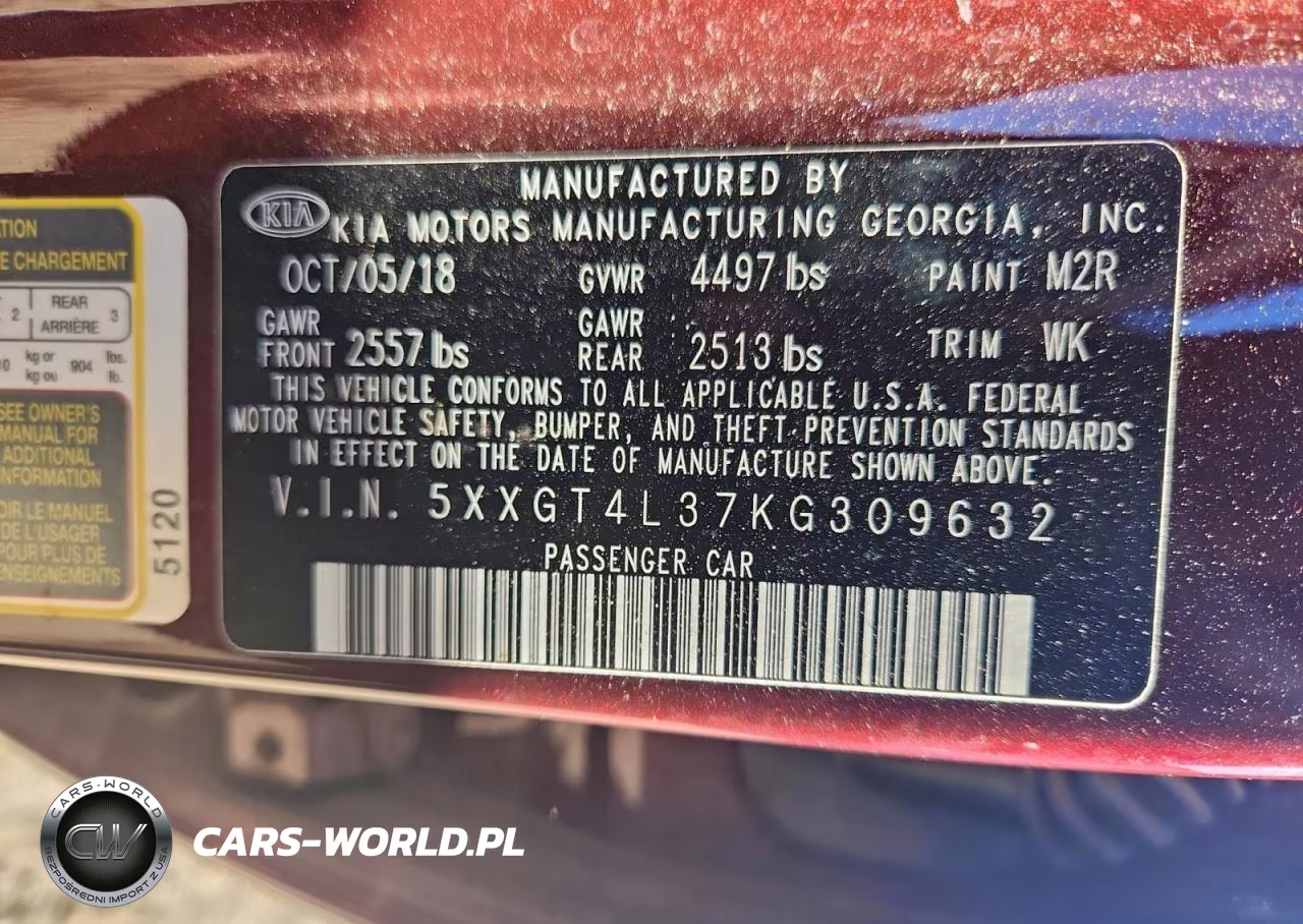 2019 Kia Optima VIN:5XXGT4L37KG309632 - 13
