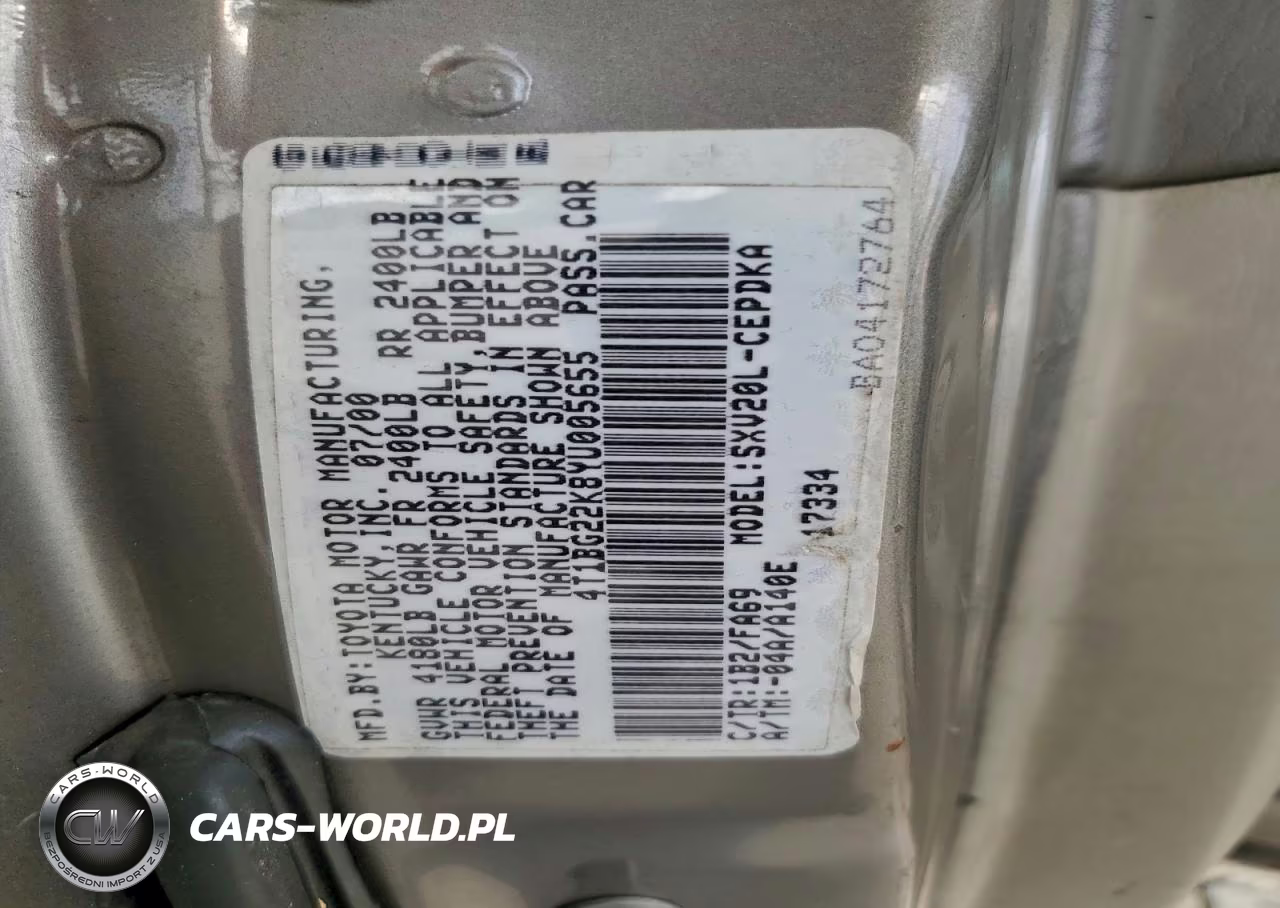 2000 Toyota Camry Ce VIN:4T1BG22K8YU005655 - 12