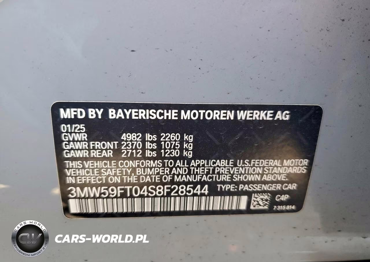 2025 BMW M340I VIN:3MW59FT04S8F28544 - 12