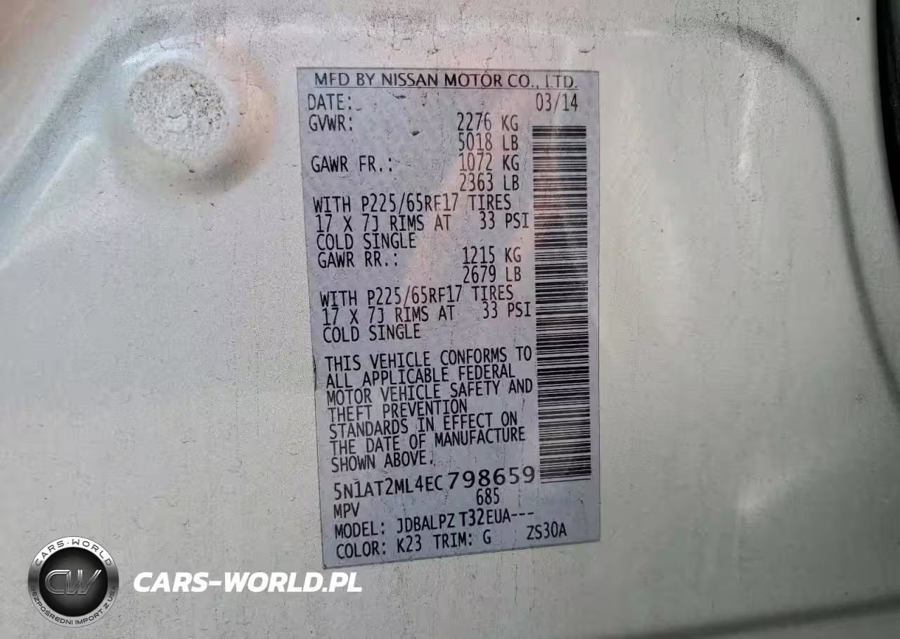 2014 Nissan Rogue S VIN:5N1AT2ML4EC798659 - 14