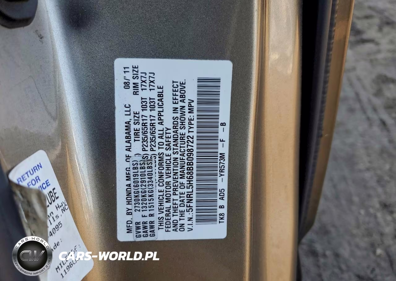 2011 Honda Odyssey Exl VIN:5FNRL5H68BB098722 - 13