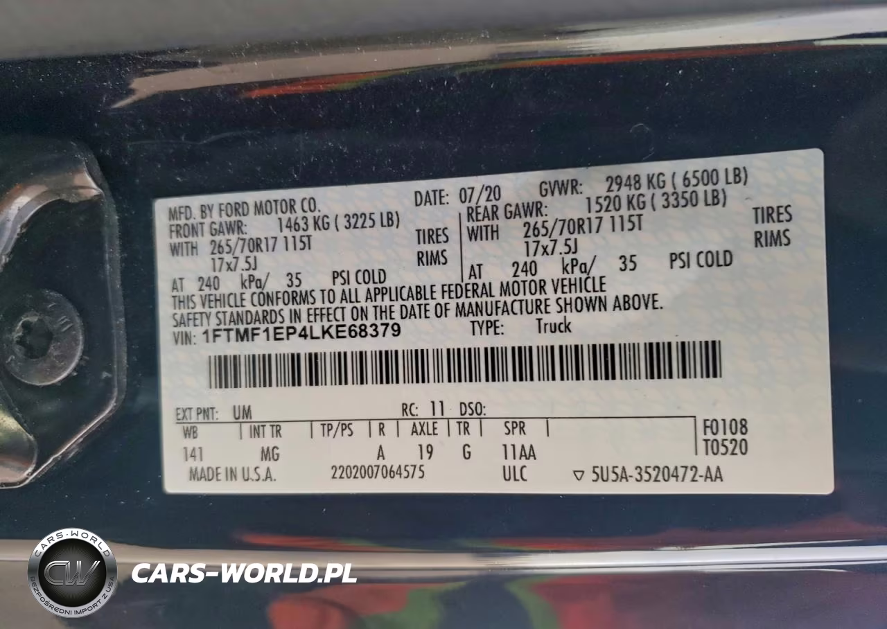 2020 Ford F150 VIN:1FTMF1EP4LKE68379 - 12