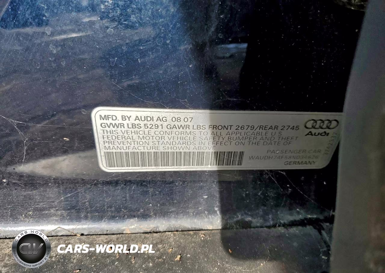 2008 Audi A6 3.2 Quattro VIN:WAUDH74F58N034626 - 12