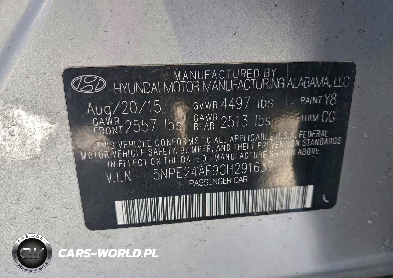 2016 Hyundai Sonata Se VIN:5NPE24AF9GH291637 - 12