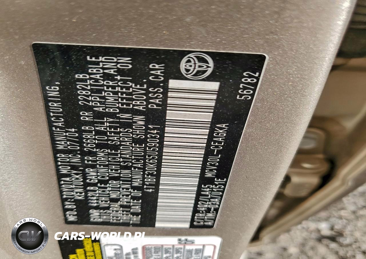 2005 Toyota Camry Le VIN:4T1BF30K65U590341 - 12