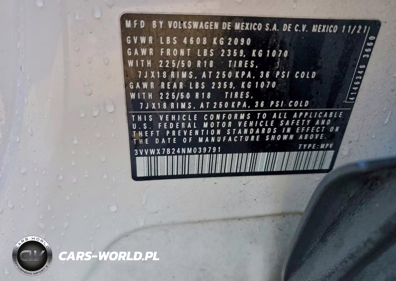 2022 Volkswagen Taos Se VIN:3VVWX7B24NM039791 - 13