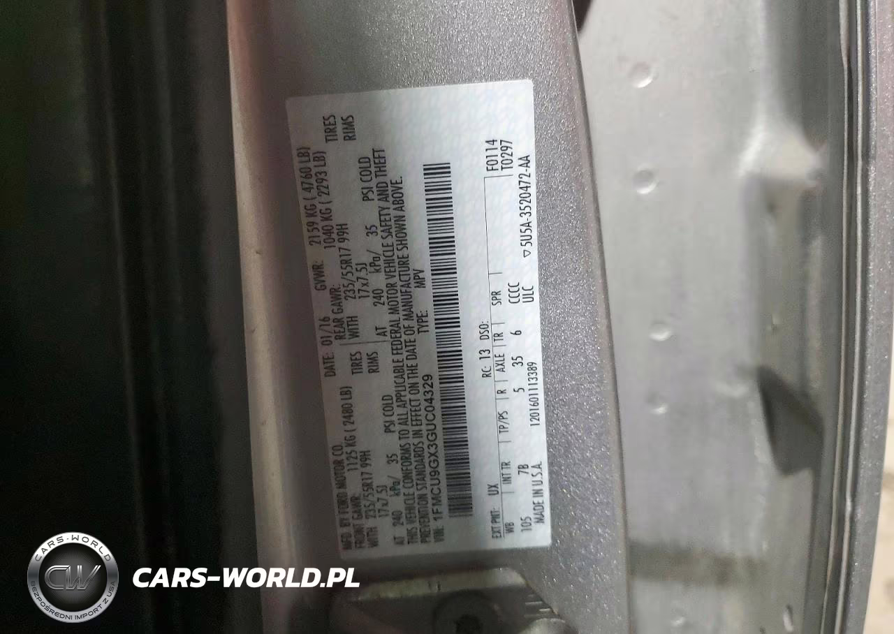 2016 Ford Escape Se VIN:1FMCU9GX3GUC04329 - 13