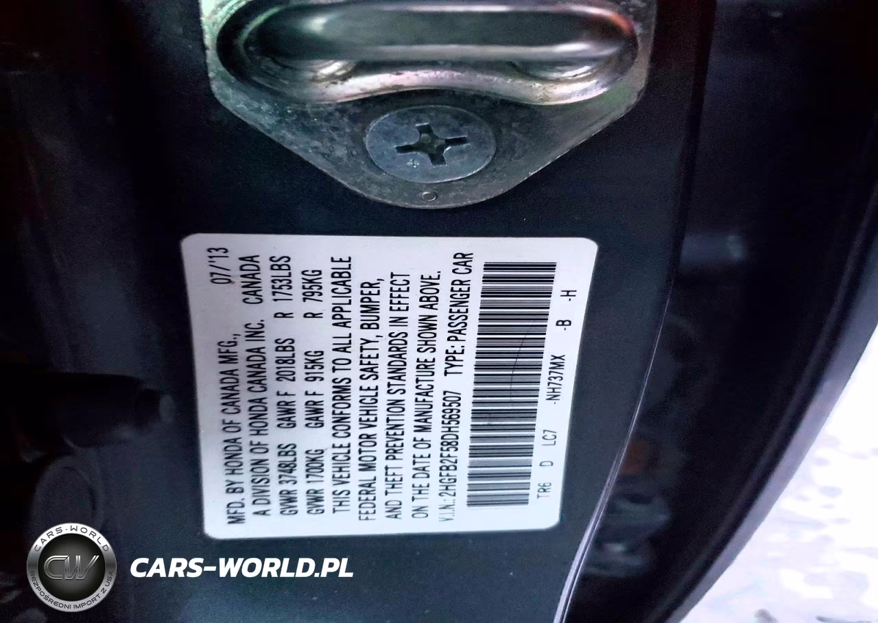 2013 Honda Civic Lx VIN:2HGFB2F58DH569507 - 13