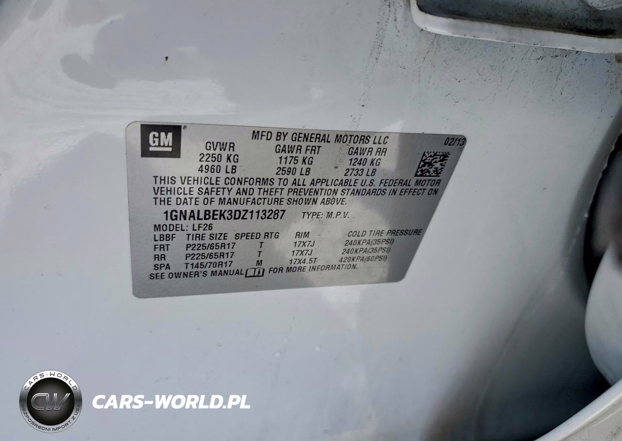 2013 Chevrolet Equinox Ls VIN:1GNALBEK3DZ113287 - 13