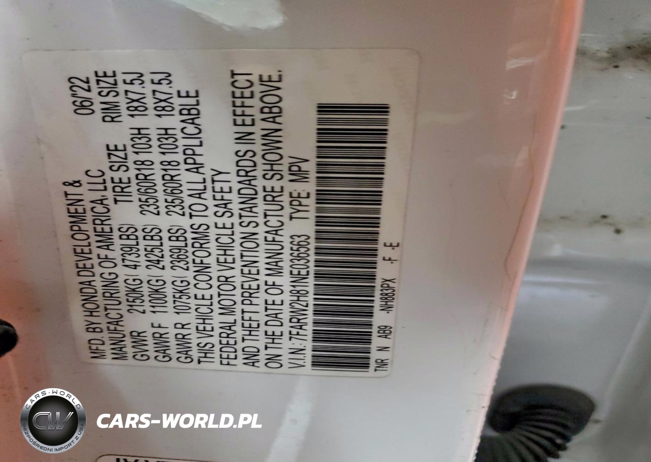 2022 Honda Cr-V Exl VIN:7FARW2H81NE036563 - 13