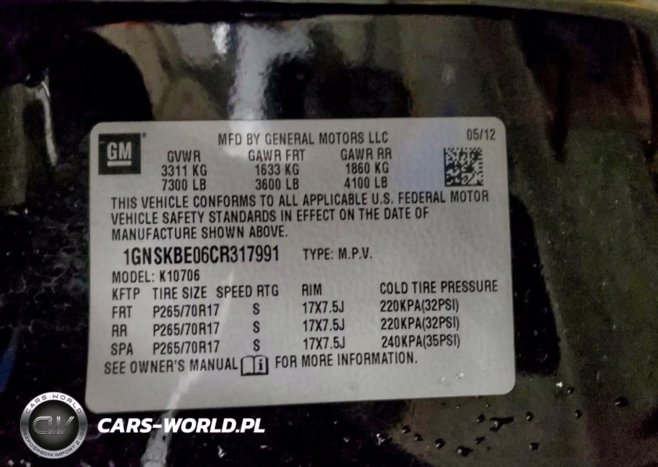 2012 Chevrolet Tahoe K1500 Lt VIN:1GNSKBE06CR317991 - 13