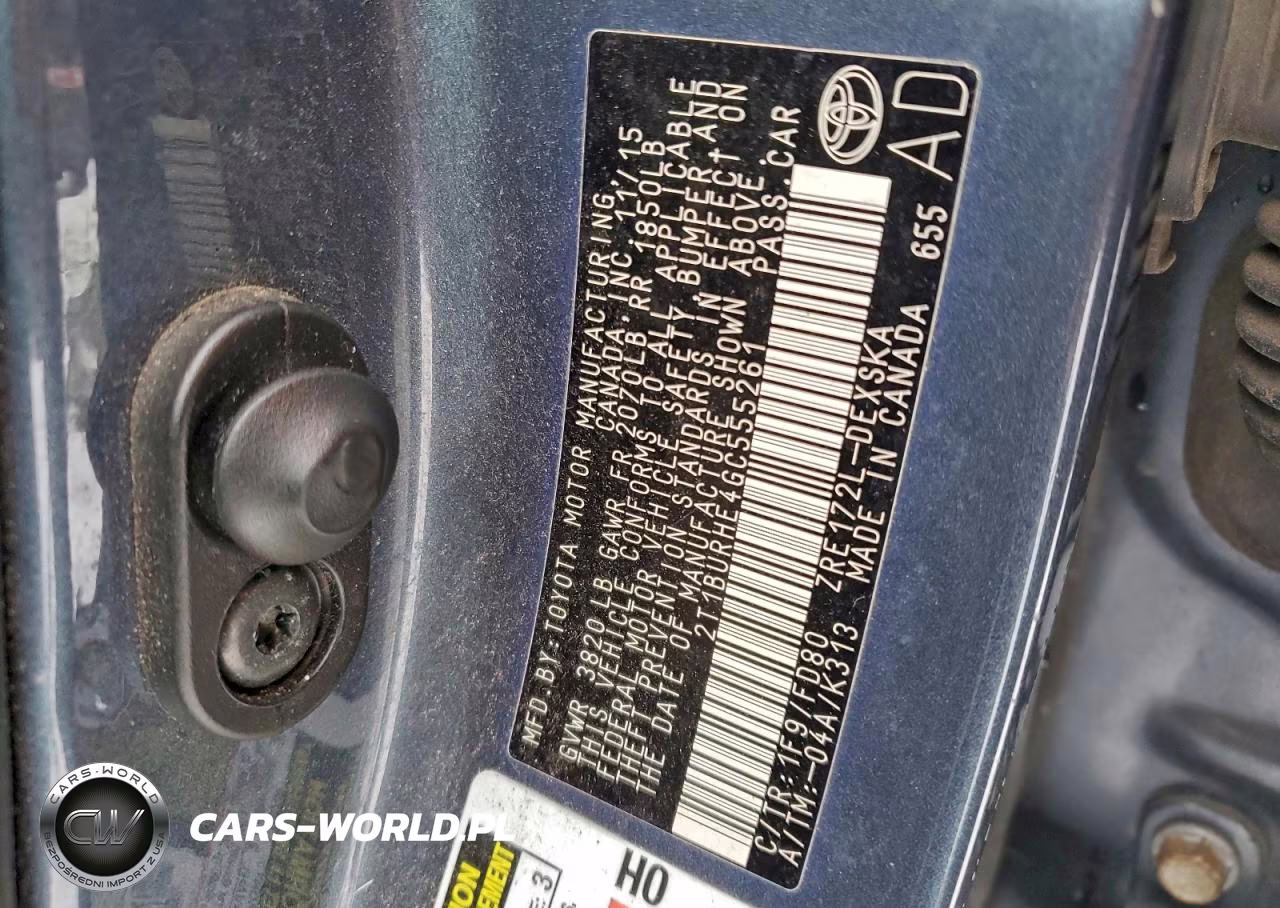 2016 Toyota Carolla VIN:2T1BURHE4GC555261 - 12