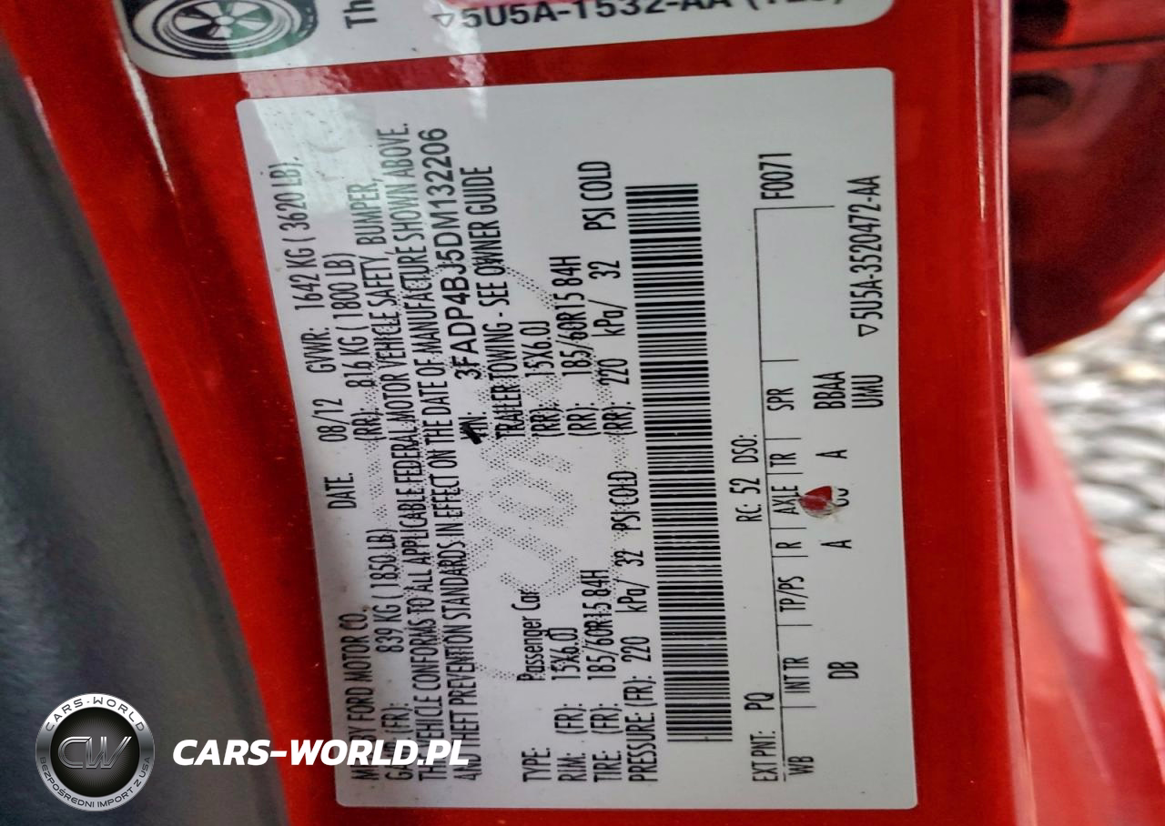 2013 Ford Fiesta Se VIN:3FADP4BJ5DM132206 - 12