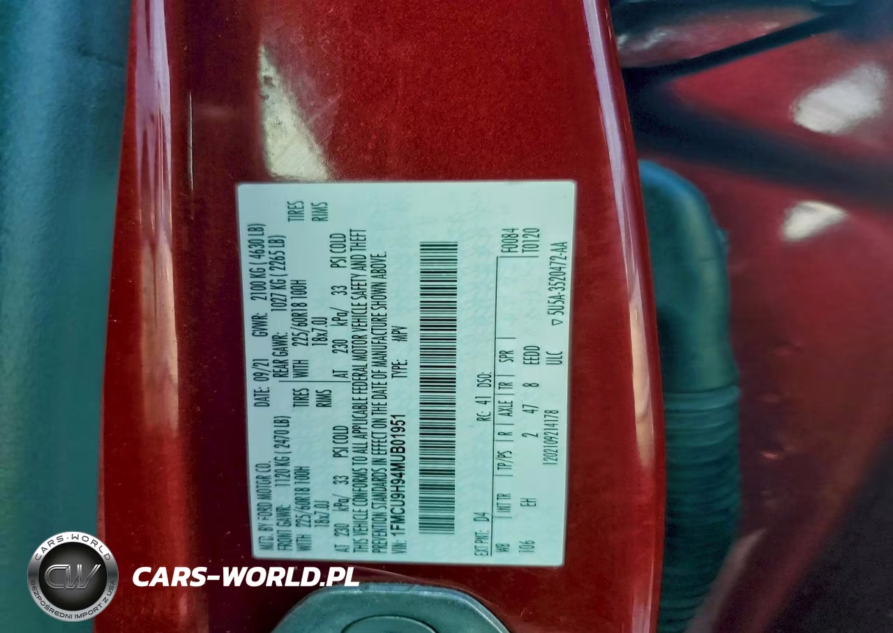 2021 Ford Escape Sel VIN:1FMCU9H94MUB01951 - 12