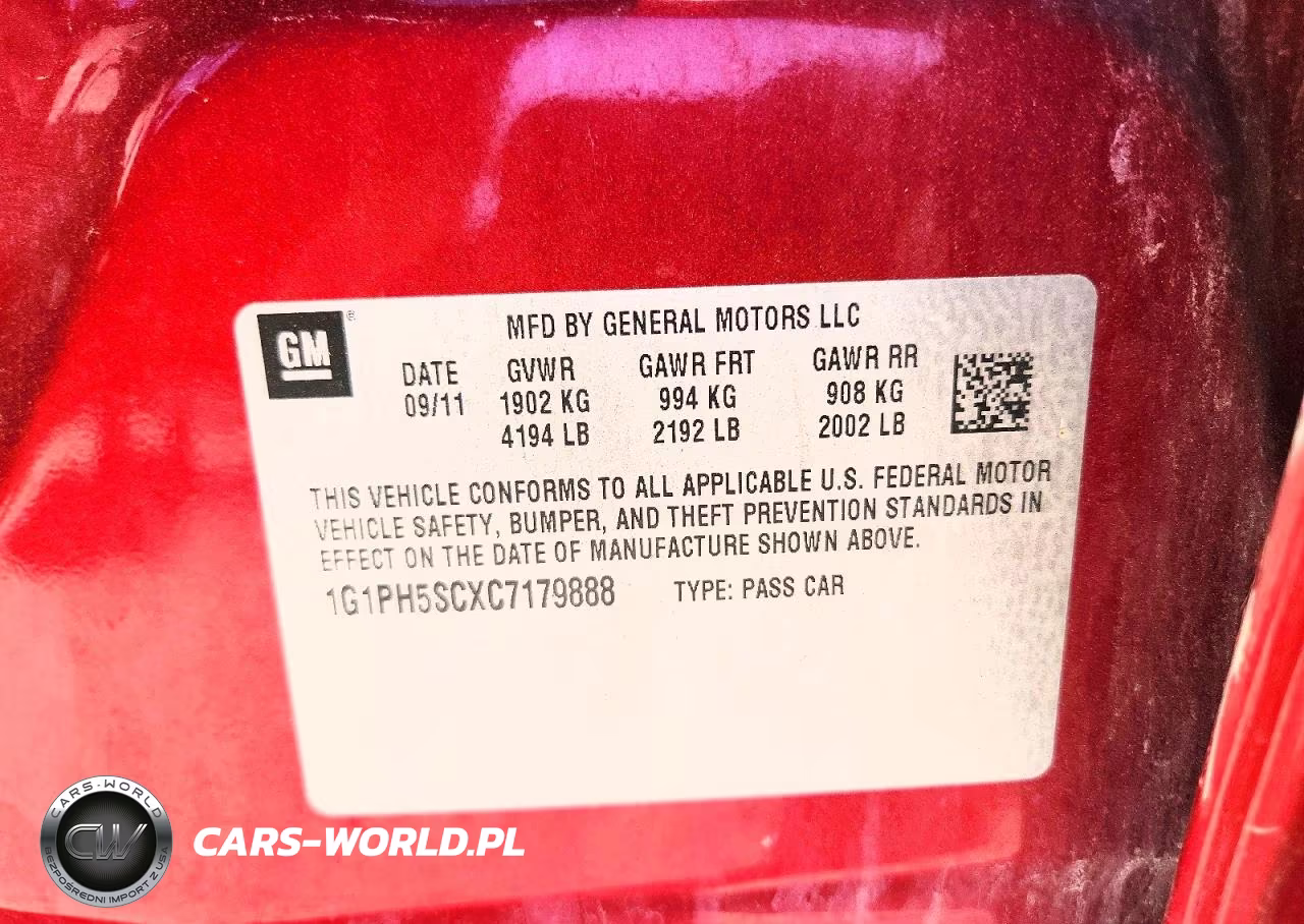2012 Chevrolet Cruze Ltz VIN:1G1PH5SCXC7179888 - 12