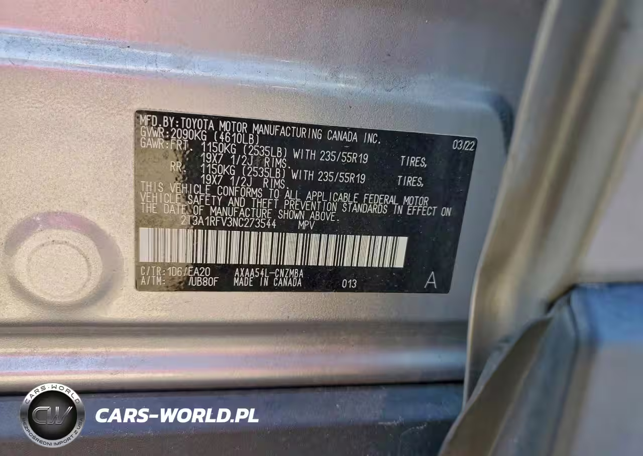 2022 Toyota Rav4 Xle Premium VIN:2T3A1RFV3NC273544 - 13