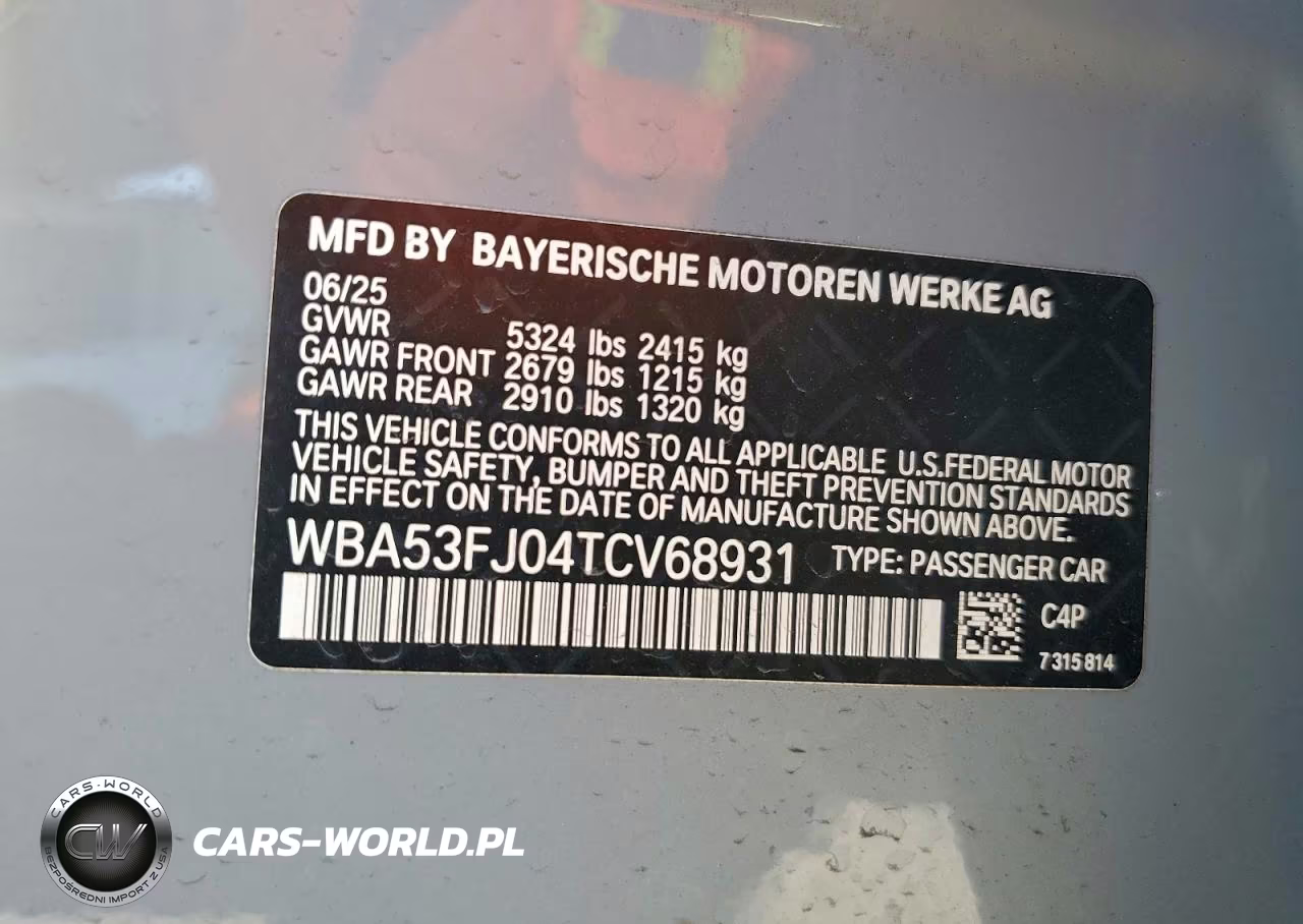 2026 BMW 530 Xi VIN:WBA53FJ04TCV68931 - 13