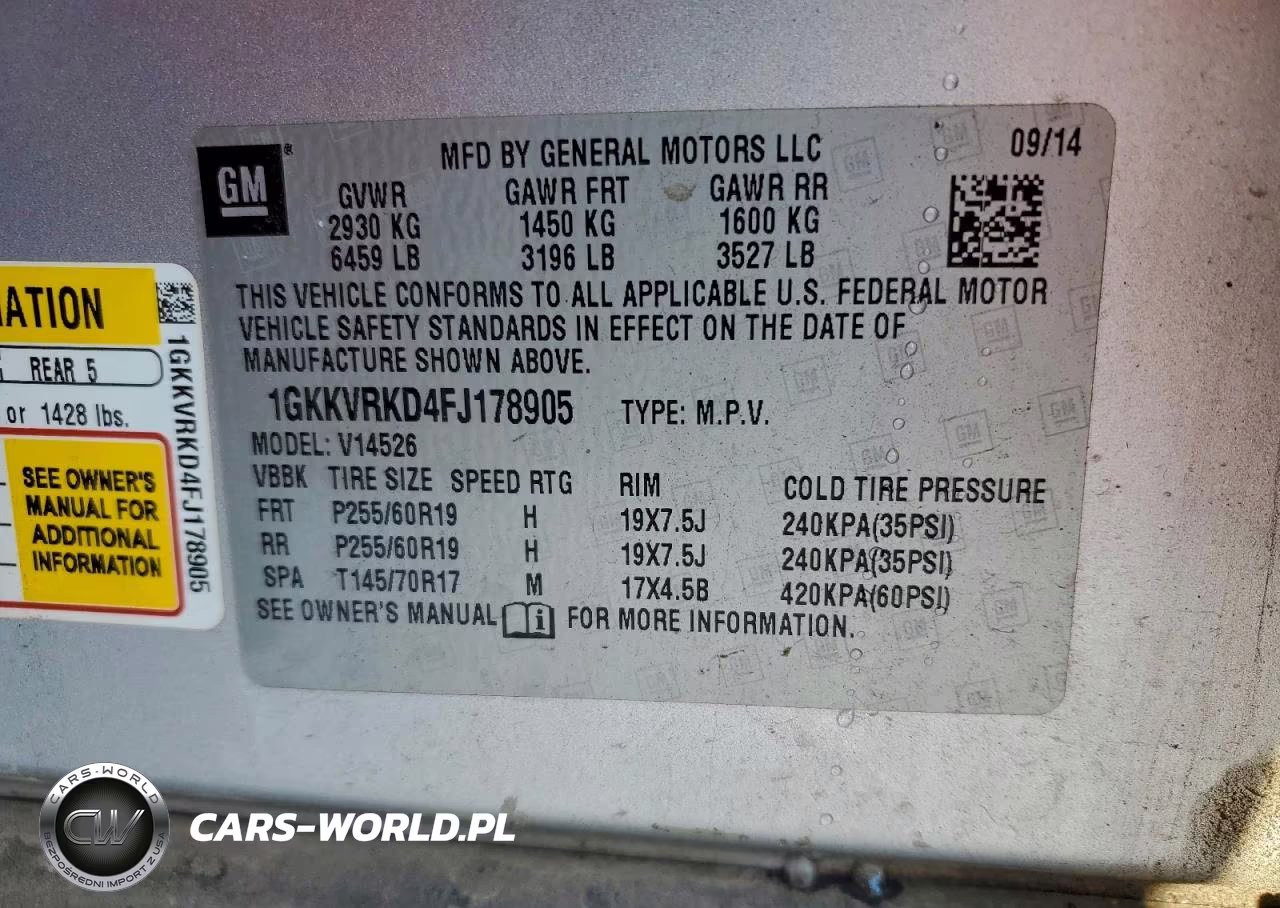 2015 GMC Acadia Slt-1 VIN:1GKKVRKD4FJ178905 - 13