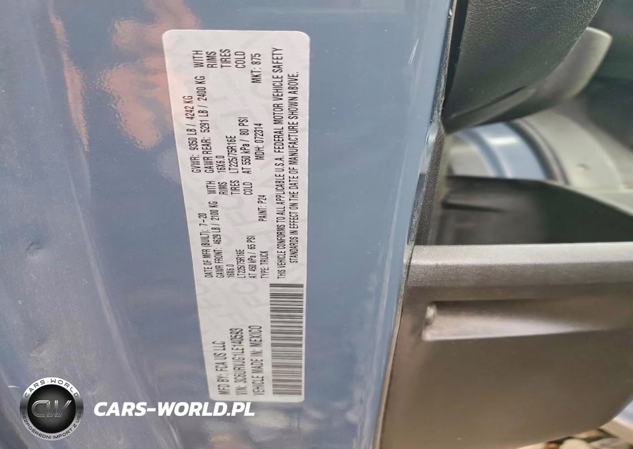 2020 Ram Promaster 3500 Delivery Van VIN:3C6URVJG1LE140593 - 13