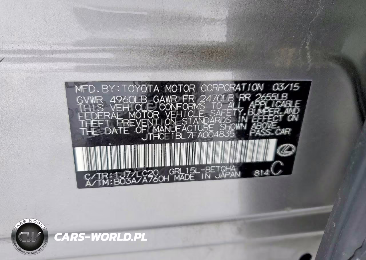 2015 Lexus Gs 350 VIN:JTHCE1BL7FA004835 - 13