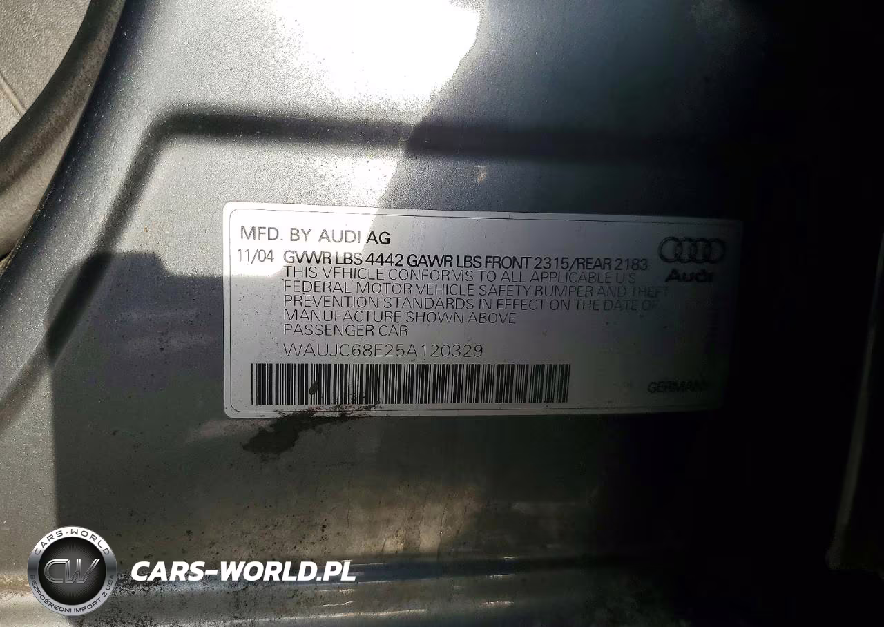 2005 Audi A4 1.8T VIN:WAUJC68E25A120329 - 12