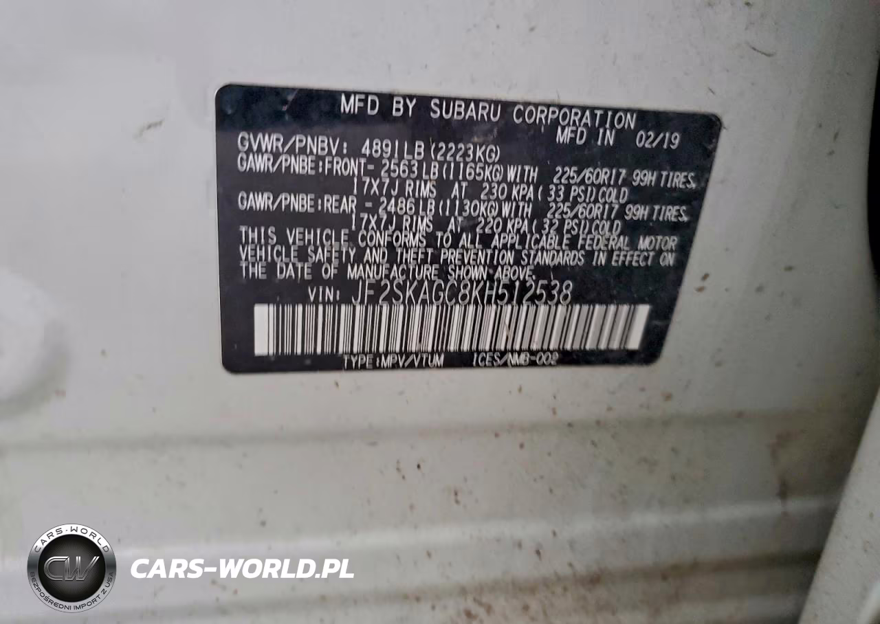 2019 Subaru Forester Premium VIN:JF2SKAGC8KH512538 - 13