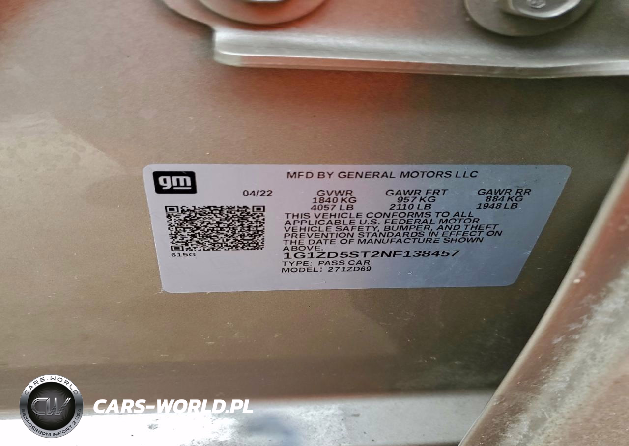 2022 Chevrolet Malibu Lt VIN:1G1ZD5ST2NF138457 - 12