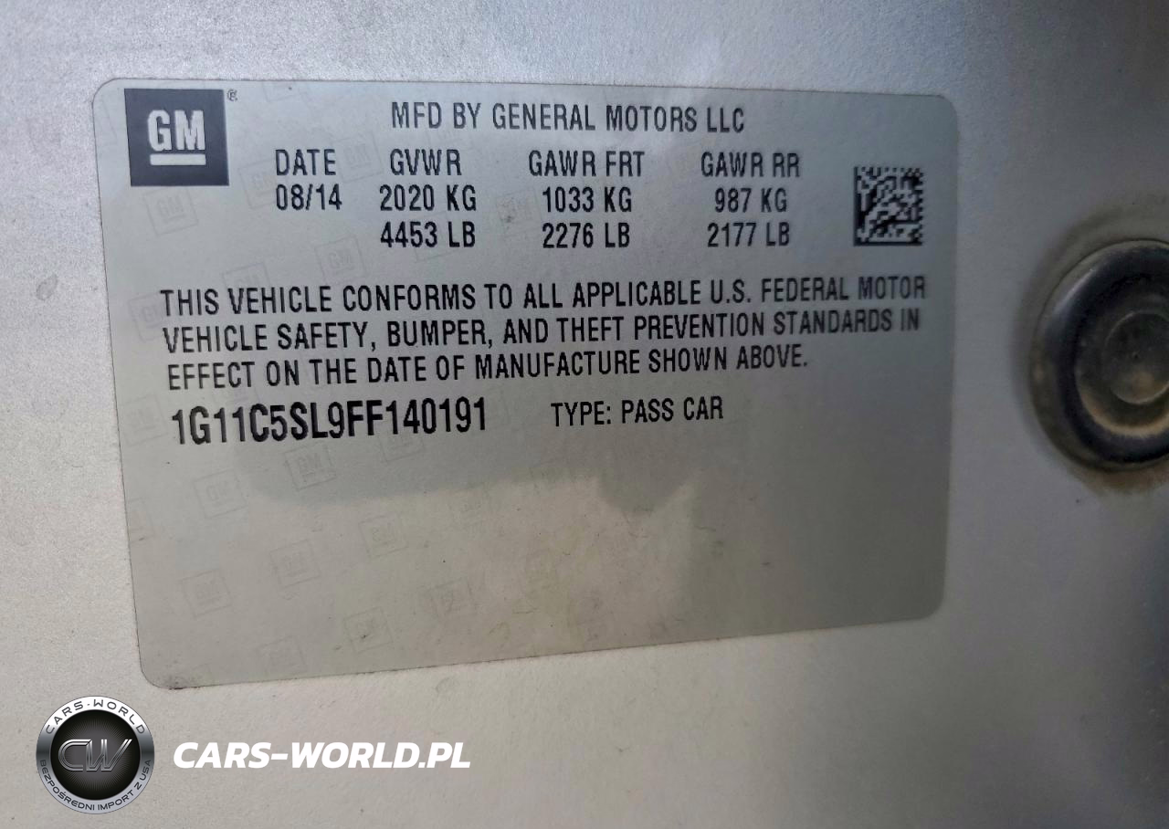 2015 Chevrolet Malibu 1Lt VIN:1G11C5SL9FF140191 - 13