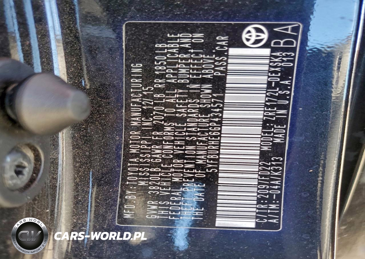 2016 Toyota Corolla L VIN:5YFBURHE6GP434571 - 13