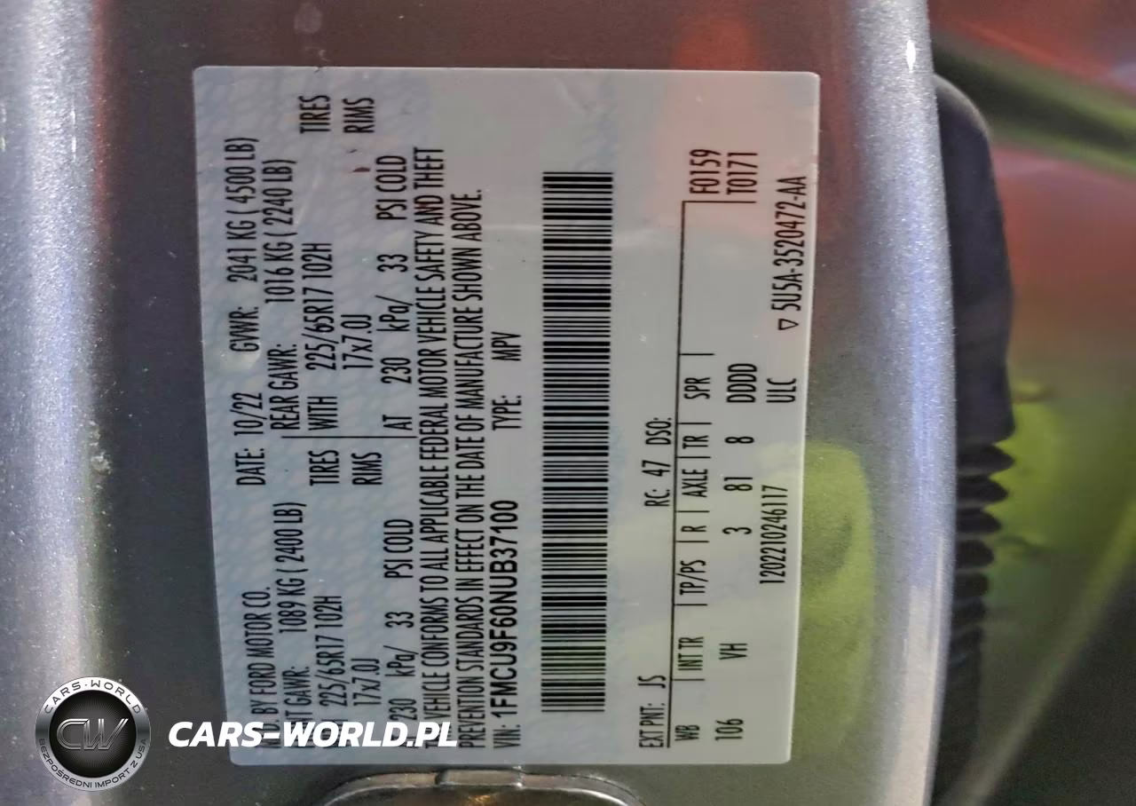 2022 Ford Escape S VIN:1FMCU9F60NUB37100 - 13