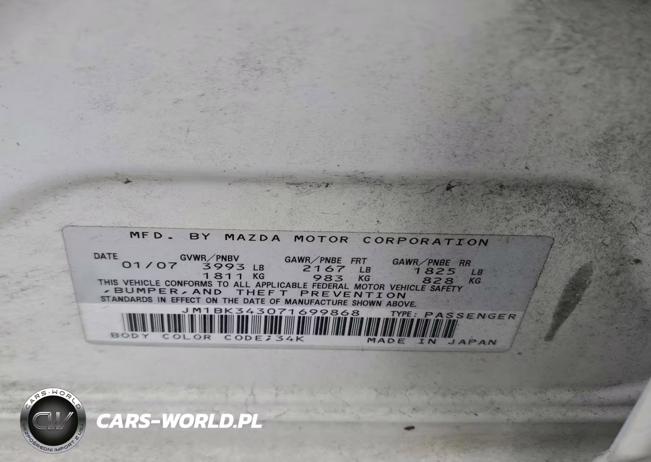 2007 Mazda 3 Hatchback VIN:JM1BK343071699868 - 13