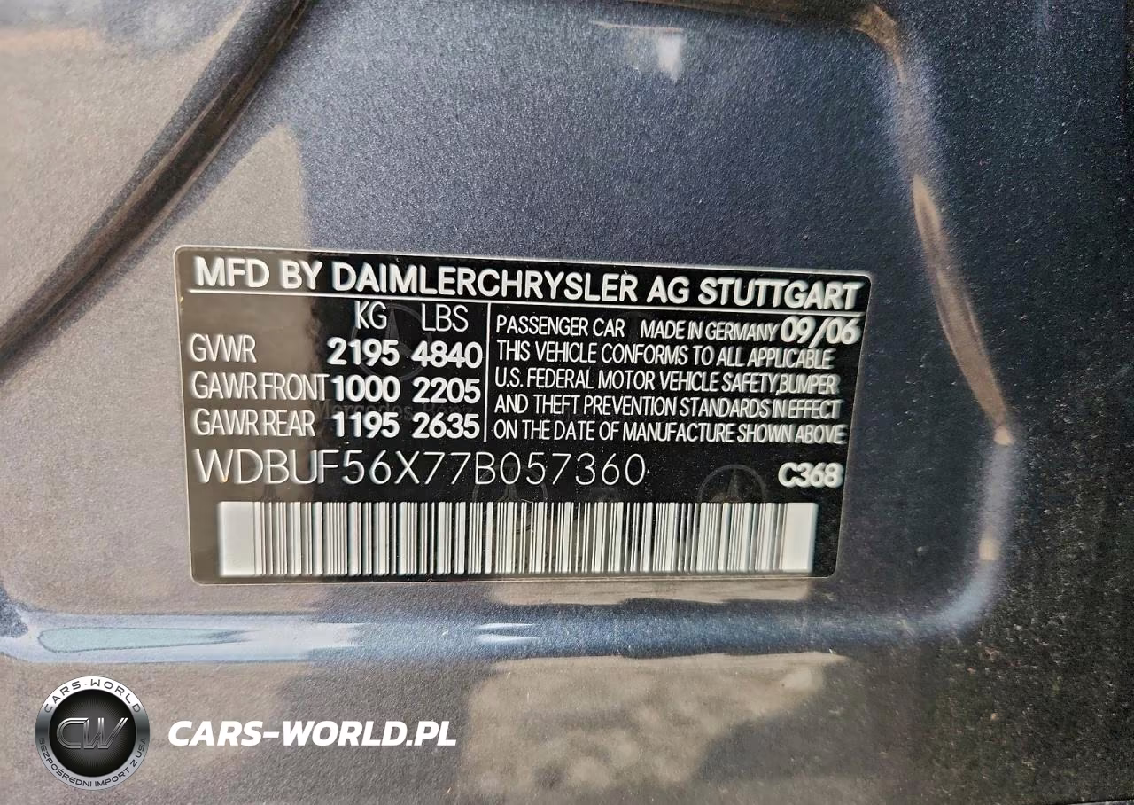 2007 Mercedes-Benz E 350 VIN:WDBUF56X77B057360 - 12